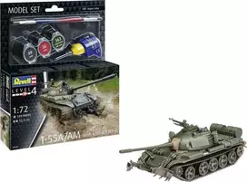 Revell T-55A/AM tanko rinkinys su KMT-6/EMT-5 1/72, dažai ir klijai