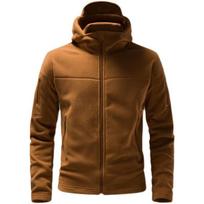 Hooded Jacket Men's Tooling Outdoor Multi-Pocket Thermal Combat Military Double-Sided Fleece Jacket S chaki