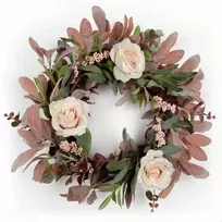 Eurofirany KW/WREATH/11 40CM ŽALIA+ROŽINĖ
