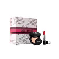 DIOR Lipstick Vivid Blue Gold Makeup Cushion Makeup Set 2026 Blue gold lipstick #999 legendary red lip + embroidered outer box + moist satin ON mėlyna