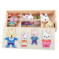 DIY Wooden Bear Dress-Up Puzzle Set - Children's Educational Craft Toy, Safe & Non-Toxic, Perfect Gift Idea