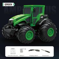 RC Car Tractors 1/14 Trailer Waterproof Farm Cars Amphibious Farming Truck Miniature Farmer Animal Model Toys Children žalia