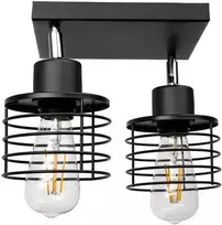 Pakabinamas šviestuvas Orno ISLA sieninis ir lubinis šviestuvas, galia maks. 2x60W, E27, juodas, kvadratinis pagrindas