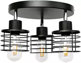 Pakabinamas šviestuvas Orno ISLA sieninis ir lubinis šviestuvas, maks. galia 3x60W, E27, juodas, apvalus cokolis, vieno lygio, judančios šviestuvo galvutės