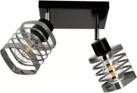 Pakabinamas šviestuvas Orno SIENA 2P E27, sieninis ir lubinis šviestuvas, maks. 2x60W, juodas, kvadratinis pagrindas