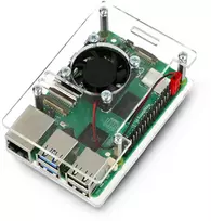 Gravlaser Dėklas Raspberry Pi 5 - atidaromas su ventiliatoriumi - skaidrus