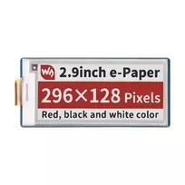 E-Paper E-Ink ekranas 2.9” 296x128px, SPI, 3 spalvų, skirtas Raspberry Pi Pico, Waveshare 19607