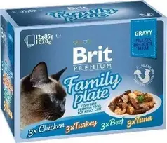 BRIT Premium by Nature Sterilizuotos lėkštės maišeliai su padažu, skonių mišinys - šlapias maistas katėms - 12x85g