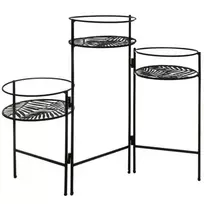 Atmosphera Gėlynas metalinis stovimas LAPAS, 3 gėlių pagrindai, 49 cm, juoda