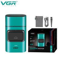 VGR V-307 Men's Professional Razor Super Strong Dual-head Electric Razor Knife High-end Whitening Device for Home Use Hair Repair Shearing Tool žalia