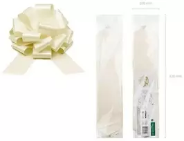 Party Deco Dekoratyvinis kaspinas 40cm 1 vnt kreminis