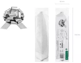 Party Deco Dekoratyvinis kaspinas 30cm 1 vnt sidabrinis