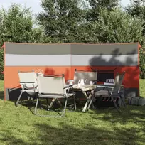 Stovyklavimo uždanga nuo vėjo, pilka ir oranžinė, 340x130 cm