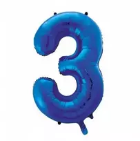 Globos Europe Bv Folijos balionas su skaičiais, mėlynas, 3, 86 cm