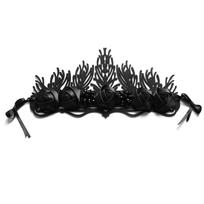 Black Witch Headband Devil Death Flowers for Head Crown Headwear Tiara Headdress Halloween Ball Accessories for Female 1