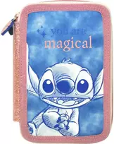 Piórnik Penalas Dviejų skyrių pieštukų dėklas „Stitch“ su priedais