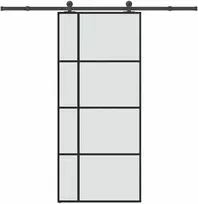 Stumdomos durys su įrangos rinkiniu, 90x205cm, ESG ir aliuminis