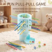 Montessori Castle Stick Drop/Fun Pull-Pull Game Sensory Fine Motor Skills Toy Color Cognitive Learning Counting Sticks Game Gift
