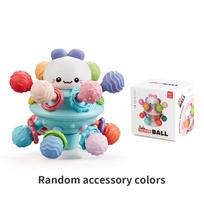 Manhattan Atomic Ball Silicone Baby Teether Soft Rubber Grasping Toy Early Education Baby Grasping Training Developmental Toy mėlyna