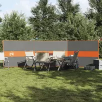 Stovyklavimo uždanga nuo vėjo, pilka ir oranžinė, 490x123 cm