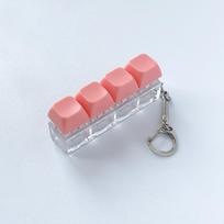 Button Keycap Fidget Toys 4 Keys Keyboard Stress Relief Toy DIY Clicker Keycap Keychain Decompression Toys for Kids Adults Gift raudona