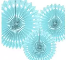 Party Deco PartyDeco dekoratyvinės rozetės šviesiai mėlynos 20-30cm A3 49931