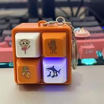 Cartoon DIY Keyboard Keycap Fidget Keychain Squeeze Cube Music Stress Relief Toy Pass the Time Button Pinch Stress Ball