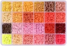 RAINBOW Plokščių karoliukų rinkinys apyrankių gamybai 2400 vnt.