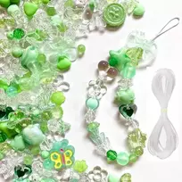 Dekoratyvinių karoliukų rinkinys papuošalų gamybai RainBow® 100 vnt., spalva žalia