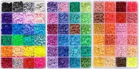 RAINBOW Plokščių karoliukų rinkinys apyrankių gamybai 7200 vnt.