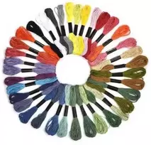 Medvilninių siuvinėjimo siūlų Muline RainBow® 36 įvairių spalvų po 8 m rinkinys