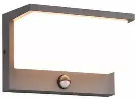DELIGHT 13W LED sieninis fasado šviestuvas NESTOS, antracito sp., 3000K, su judesio davikliu, IP54