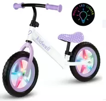 Balansinis paspiriamas dviratis Rebel LED, baltas