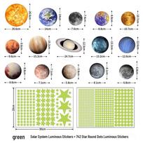 Tamsoje švytinčių Saulės sistemos sienos lipdukų rinkinys: Planetos, žvaigždės ir mėnuliai vaikų kambariams gray