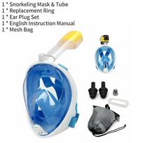 Versatile Full Face Snorkel Mask For All Ages With Exceptional Anti-fogging Features S/M mėlyna