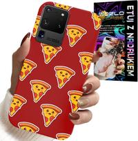 Etui Do Samsung Galaxy S20 Ultra - Wzór Z Wesołą Pizzą Na Czerwonym Tle