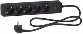 SCHNEIDER ELECTRIC UNICA EXTEND - SCHUKO TRAILING LEAD - 5 OUTLETS - ANTHRACITE