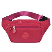 Waterproof Multi-functional Fanny Pack: Wear-resistant, Large Capacity, Unisex Casual Sport Bag rožinė raudona spalva