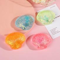 Glitter Shell Squishy Stress Ball Soft Maltose Slow Rebound Squeeze Anti Stress Fidget Decompression Toy įvairiaspalvis