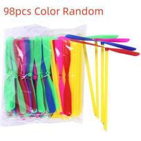 98pcs Interesting Plastic Bamboo Dragonfly Propeller kids Outdoor Toys Parent child interactive toys Rotating Flying Arrow toys