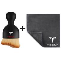 Suede Fleece Microfiber Towel Car Cleaning Rag Cloth with brush For Tesla Model 3 Model S X Model Y Roadster Bonina Coil ruda