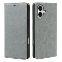 Leather Wallet Case for Apple iPhone 17: Cloud Design, Magnetic Card Holder, Drop-proof Stand iPhone 17/18 Pro Max pilka spalva