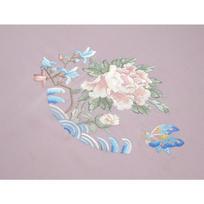 150x50cm Exquisite Chinese Style Peony Flower Embroidery  Patches Fabric High-End Acetate Satin Fabric DIY Sewing Hanfu Dress 52x150cm