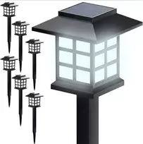 LED Sodo šviestuvai su saulės baterija, 6 vnt.