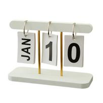 Wooden Perpetual Desk Calendar Daily Desktop Standing Flip Calendar with Day Month Display for Office Home Decor