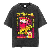 Jojo Bizarre Adventure anime Washed T Shirt Jolyne Cujoh Stone Ocean Oversized pattern  Cotton Short Sleeve Harajuku Shirts 2XL