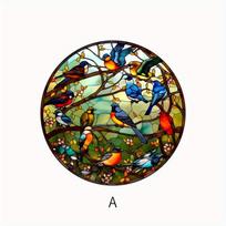Birds Jungle Window Glass Electrostatic Sticker Non Adhesive Static Cling Glass Decals Warning Art Sticker RV Home Decoration#12
