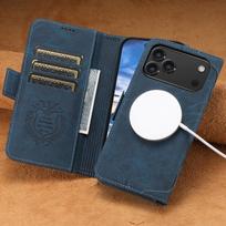 iPhone 17 Pro Max Flip Case with MagSafe & Samsung Card Slot Holder iPhone 17 Pro mėlyna