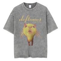 Washed Vintage Rock Band Deftones White Pony Graphic Tshirt Men Women Gothic Punk Oversized T Shirts Casual Retro Streetwear S