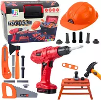 Lean Toys Vaikiškas įrankių rinkinys su elektriniu atsuktuvu 55vnt